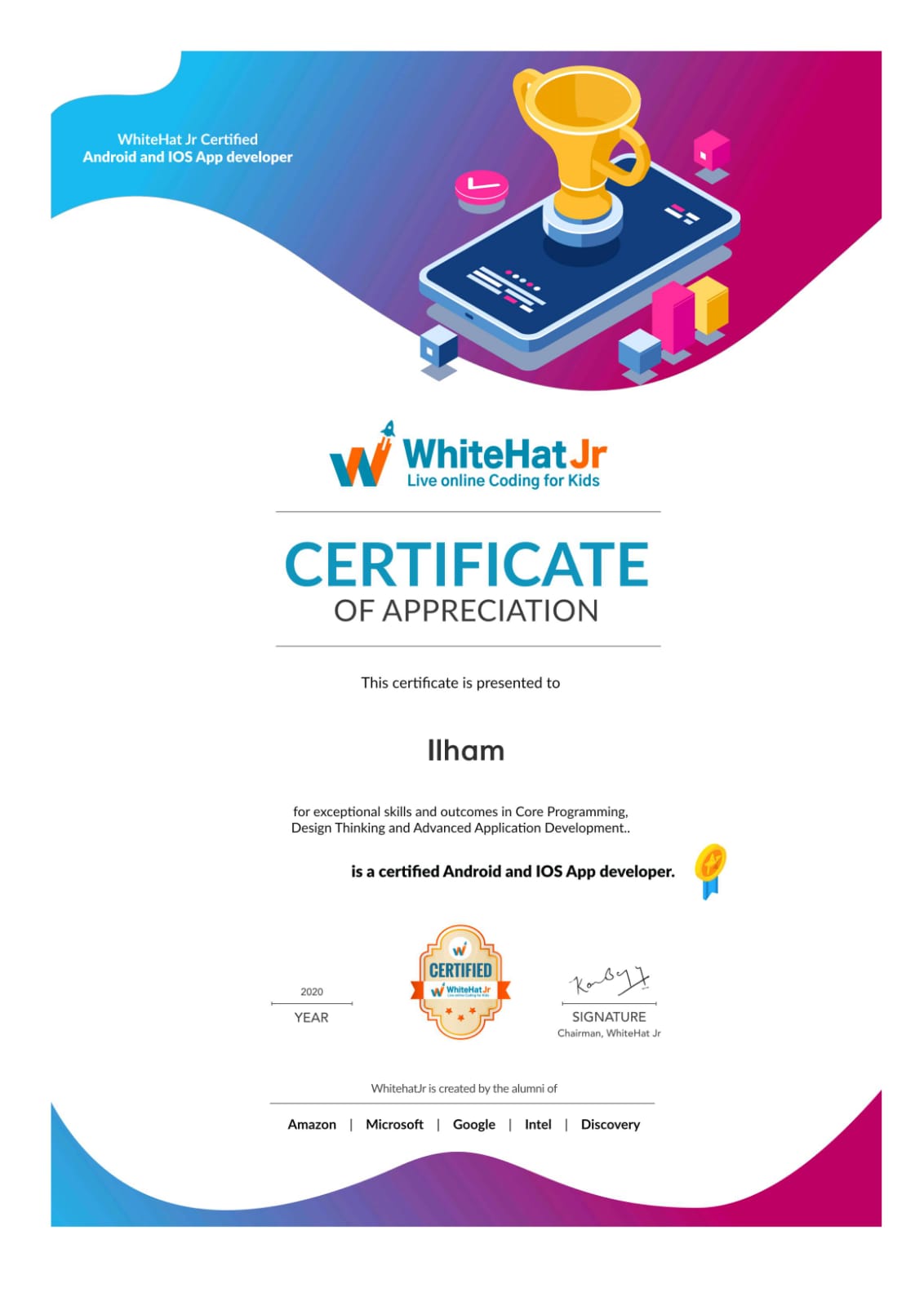 Certificate 1